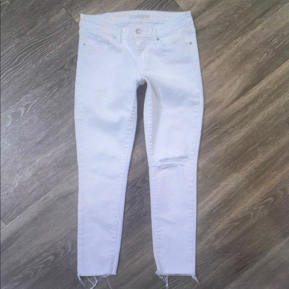 Women's White Distressed Jeans